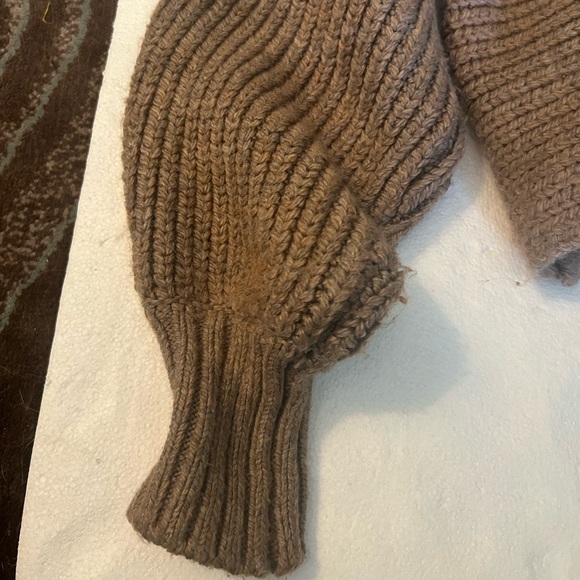 House of Harlow 1960 chunky v neck pull over oversized collar sweater - Picture 9 of 14